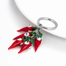 Occhio fortunato - peperoncino rosso - portachiavi