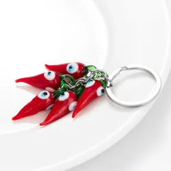 Lucky eye - red chilli - keychainKeyrings