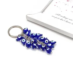 Lucky eye - porte-clés perles bleues