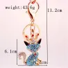 Raposa de cristal com coroa - chaveiro
