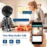 WiFi sikkerhedskamera - to-vejs lyd - 1080P - 4MP - PTZ Wifi - IP - sort robot