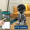 Caméra de sécurité WiFi - audio bidirectionnel - 1080P - 4MP - PTZ Wifi - IP - robot noir