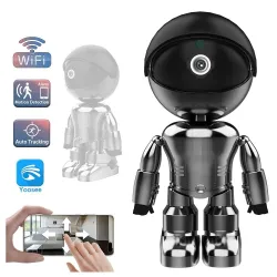 WiFi beveiligingscamera - tweeweg audio - 1080P - 4MP - PTZ Wifi - IP - zwarte robotBeveiligingscamera's