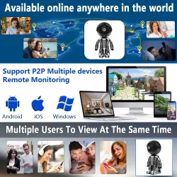 Telecamera di sicurezza WiFi - audio bidirezionale - 1080P - 4MP - PTZ Wifi - IP - robot nero