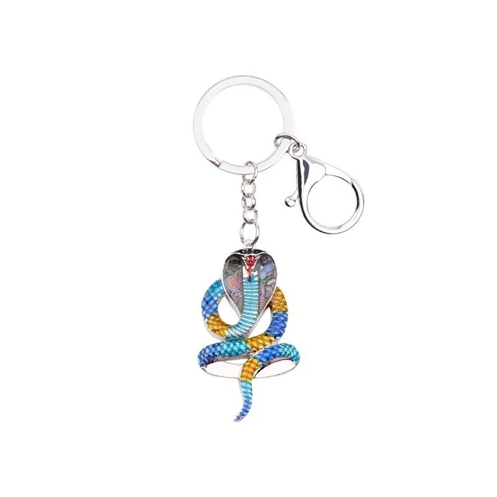 Enamel cobra snake - metal keychainKeyrings
