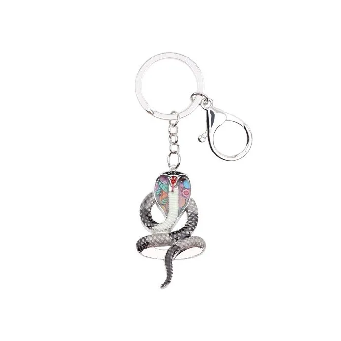 Serpente cobra esmaltada - chaveiro de metal