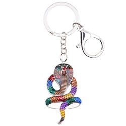 Enamel cobra snake - metal keychainKeyrings