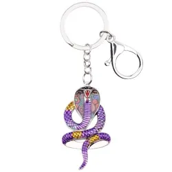 Serpente cobra esmaltada - chaveiro de metal