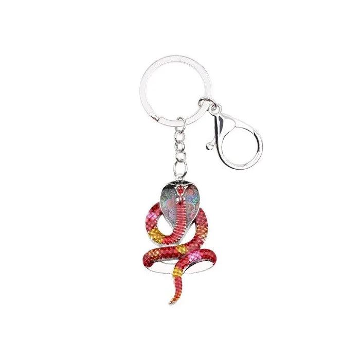 Serpente cobra esmaltada - chaveiro de metal