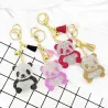 Panda cristal / pompon - porte-clés