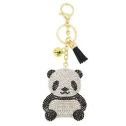 Panda de cristal / borla - chaveiro