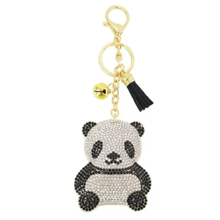 Panda de cristal / borla - chaveiro