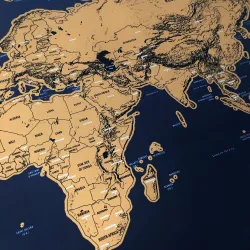 Carte du monde personnalisée - mini affiche - sticker mural - enduit à gratter