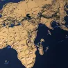 Spersonalizowana mapa świata - mini plakat - naklejka ścienna - zdrapkaNaklejki Ścienne