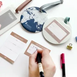 Wereldkaart - ID/adreshouder - bagagelabel - reisaccessoiresOutdoor & Kamperen