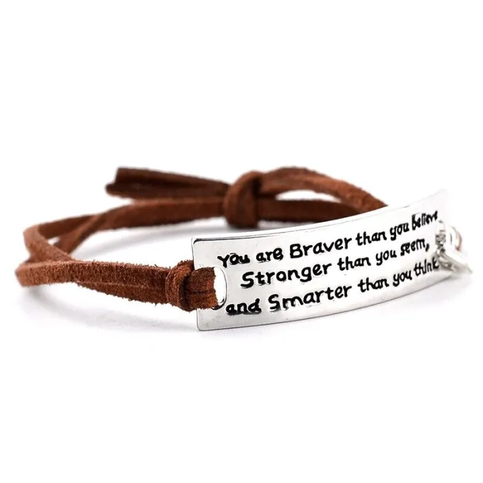 Leren armband - inspirerende berichten - unisexArmbanden