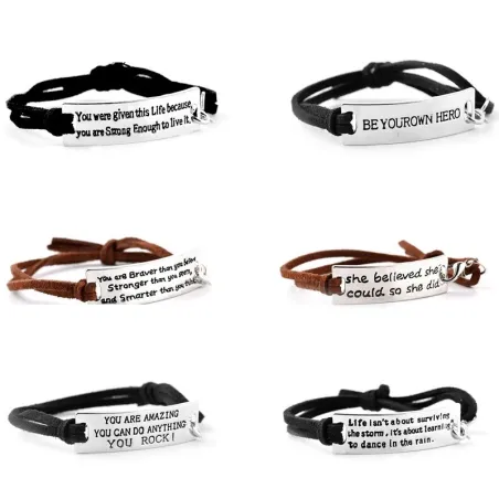 PulseraPulsera de cuero - mensajes inspiradores - unisex