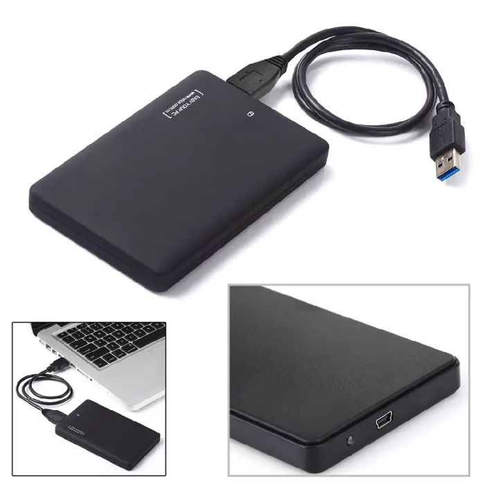 2,5" harddiskkabinett USB 2.0 ekstern SATA - med USB-kabel