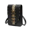 Petit sac bandoulière en cuir - style punk - tête de mort / rivets