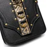 Petit sac bandoulière en cuir - style punk - tête de mort / rivets