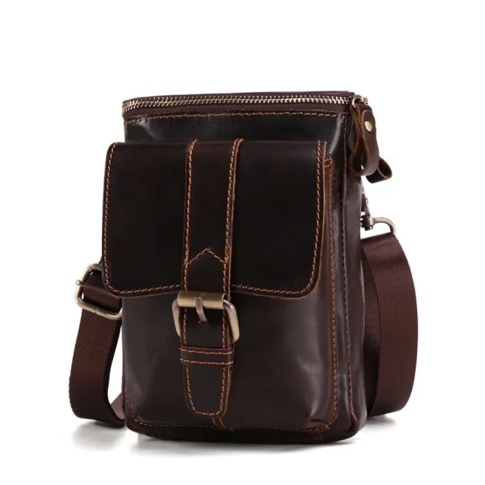 Liten skulderveske i skinn