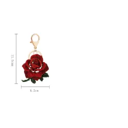 Rosa de cristal - chaveiro