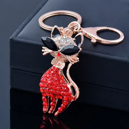 Sexy krystall damekatt - nøkkelring