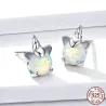Jednorożec i opal - sztyftowe kolczyki - srebro 925Kolczyki