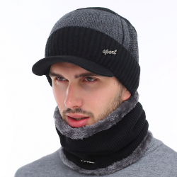 Vinterhatt för män med halsduk - set