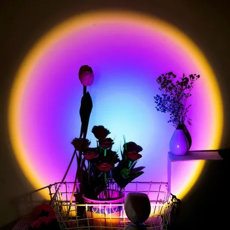 LED etterglødende lampe - regnbuelys projektor - roterbar - USB