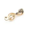 Note de musique dorée / microphone - broche