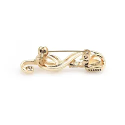 Note de musique dorée / microphone - broche