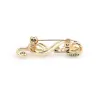 Nota musical dourada / microfone - broche