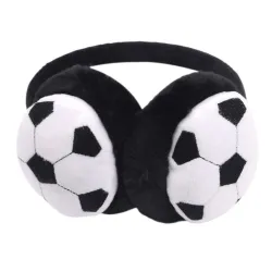 Caldi paraorecchie in peluche - stampa di calcio