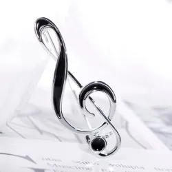 Spilla nota musicale - smalto nero