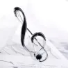 Spilla nota musicale - smalto nero