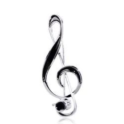 Spilla nota musicale - smalto nero