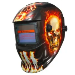 Casque de soudage auto-assombrissant - hellfire / crâne