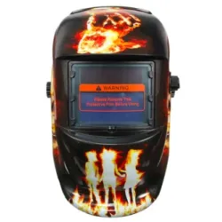 Casque de soudage auto-assombrissant - hellfire / crâne