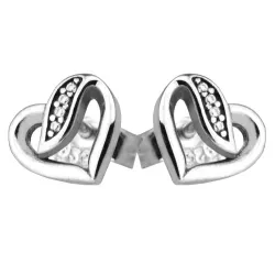 Boucles d'oreilles élégantes - rubans d'amour - argent sterling 925