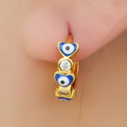 Boucles d'oreilles petites rondes - lucky devil eyes / cristaux