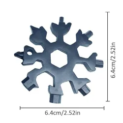 18 in 1 Multitool – Flaschenöffner/Schraubendreher aus Edelstahl – Schneeflocke