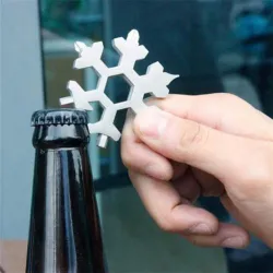 Multi-outil 18 en 1 - décapsuleur / tournevis inox - flocon de neige