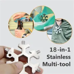 18 in 1 Multitool – Flaschenöffner/Schraubendreher aus Edelstahl – Schneeflocke