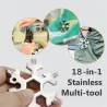 18 in 1 Multitool – Flaschenöffner/Schraubendreher aus Edelstahl – Schneeflocke