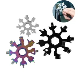 18 in 1 Multitool – Flaschenöffner/Schraubendreher aus Edelstahl – Schneeflocke