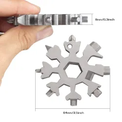 18 in 1 Multitool – Flaschenöffner/Schraubendreher aus Edelstahl – Schneeflocke