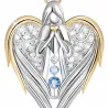 Ailes d'ange en forme de coeur / ange / cristaux - collier en or