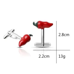 Mansjettknapper med rød chili
