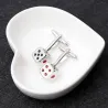 Boutons de manchette en argent en forme de dés
